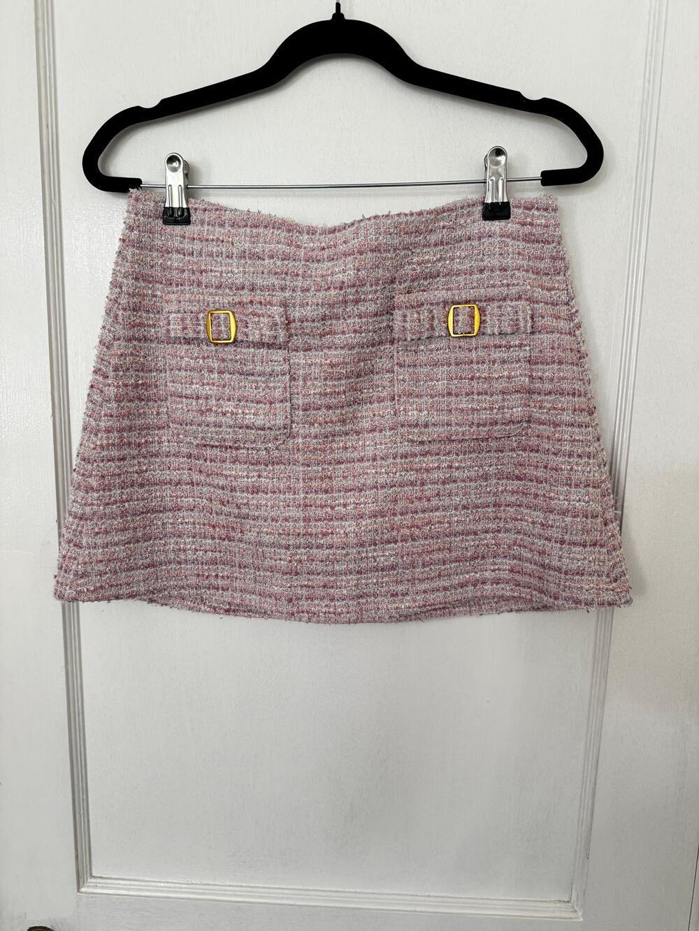 Pink Tweed & Gold Mini Skort